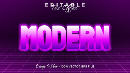 Poster - Modern editable text style effect, Glow 3D text style theme.