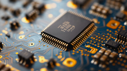 Poster - A close up of a computer chip