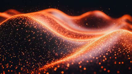 Poster - A black and orange background with a lot of sparkles
