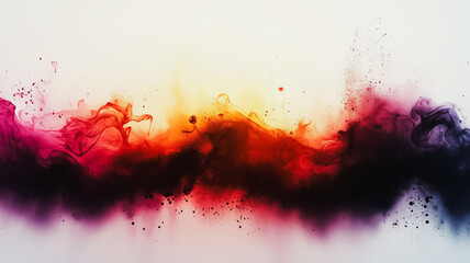 Poster - A colorful line of smoke with a red and yellow stripe