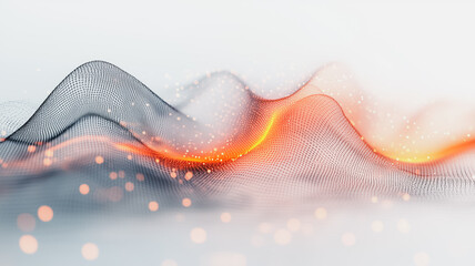 Poster - a wave of light and dark colors with a red and orange hue