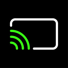 Fototapete - screen cast or screen mirroring button vector icon in line style design for website, app, ui, isolat