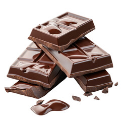 Aufkleber - 3D Melted Chocolate Bars on transparent Background