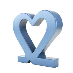 Poster - 3D Rendered Blue Heart Icon on transparent Background