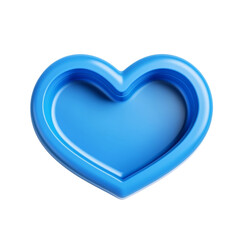 Poster - 3D Rendered Blue Heart Icon on transparent Background