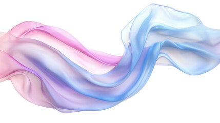 Poster - Pastel Blue and Pink Silk Fabric Swirl on transparent Background