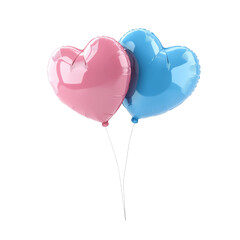 Aufkleber - 3D Rendered Pink and Blue Love Balloon Icon on transparent Background