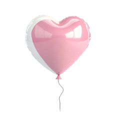 Aufkleber - 3D Rendered Pink and White Love Balloon Icon on transparent Background