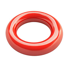 Poster - 3D Rendered Red Ring Icon on transparent Background