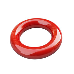 Poster - 3D Rendered Red Ring Icon on transparent Background