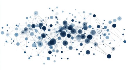 Aufkleber - Vibrant Blue Network of Interconnected Circles Showcasing the Beauty of Data Visualization in Abstract Art Created During a Digital Design Project in a Creative Studio