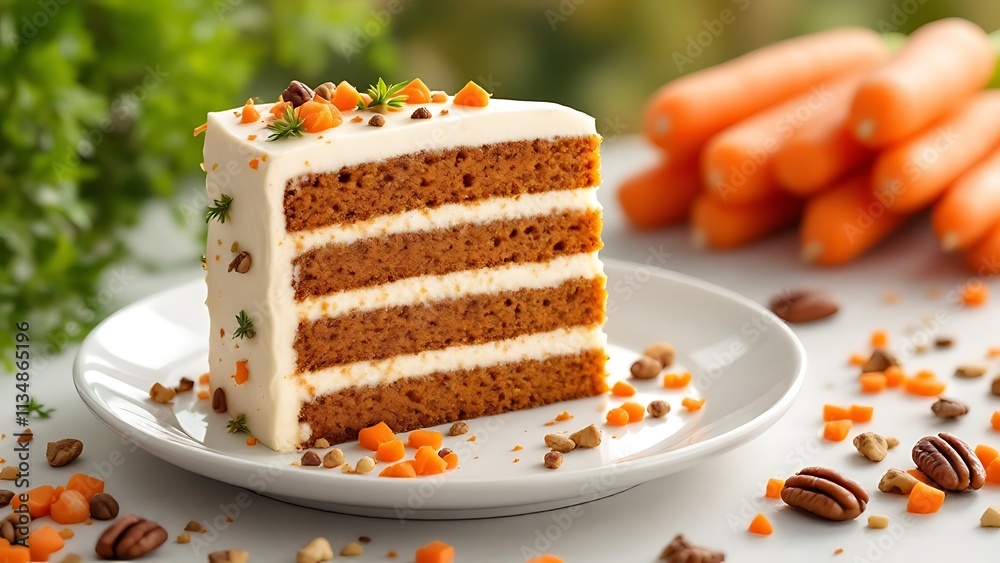 Carrot Cake: Moist, made with grated carrots, spices, nuts and raisins ...