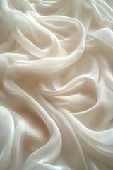 Aufkleber - Crumpled White Fabric Texture Close-Up Minimalistic Modern Art Design