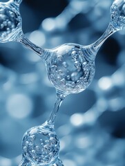 Poster - Exploring the Intricate Structure of Molecular Connections in a Vibrant Blue Setting That Captures the Essence of Chemistry and Science