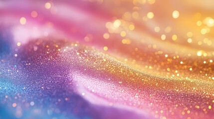 Poster - Captivating Waves of Shimmering Color Blend Together in a Mesmerizing Display of Sparkle and Light During a Radiant Evening Glow