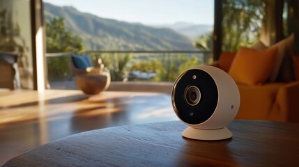 Poster - Modern Indoor Security Camera in Stylish Home Environment
