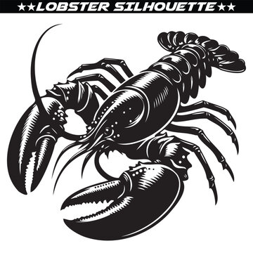 Lobster silhouette vector illustration