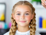 A young girl showcasing stunning braids