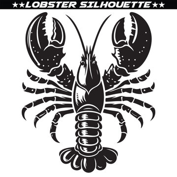 Lobster silhouette vector illustration