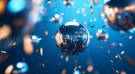 Poster - Exploring the Beauty of Light and Reflection in a Mesmerizing Underwater World Filled With Sparkling Bubbles and Shimmering Particles