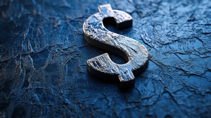 Poster - Metallic Dollar Symbol on Textured Dark Surface for Financial Themes