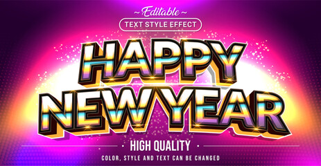 Poster - Editable text style effect - Happy New Year text style theme.