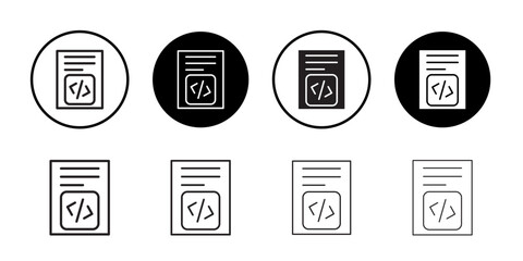 HTML script icon Thin line art collection