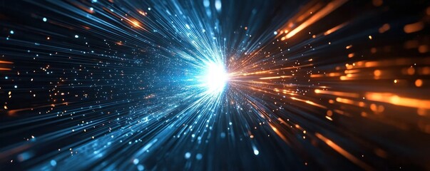 Poster - Futuristic Digital Background for AI, Neural Networks, Data Transmission, Cyberpunk Aesthetics and Abstract Tech Designs