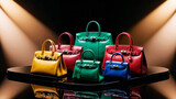 diffrent types of bags with diffrent colours 