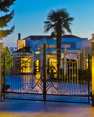 Wall Mural - Entrance of a house at dusk in Vancouver, Canada.