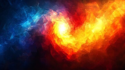 Poster - mesmerizing geometric infinity spiraling polygons in soft gradient transitions