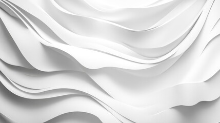 Poster - elegant white paper texture with flowing waves creating a smooth and sophisticated backdrop for desi