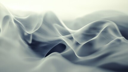 Poster - soft flowing abstract lines with a blurred movement creating a gentle and ethereal atmosphere in a l
