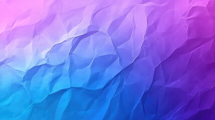 Poster - crumpled paper texture with a wrinkled hologram gradient in vibrant purple and blue hues, creating a