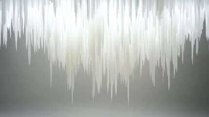Poster - icicles hanging from a minimalist white background creating an abstract winter feel suitable for var