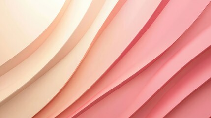 Poster - soft pastel gradient waves in beige, pink, and coral creating a textured elegant backdrop for art, d