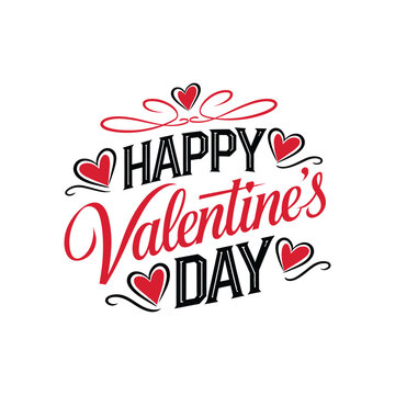 Happy Valentines day LetteringTypography Vector Illustration.