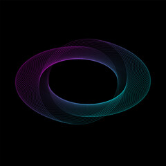 Wall Mural - Spirograph abstract element on a black background