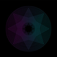 Wall Mural - Spirograph abstract element on a black background