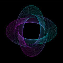 Wall Mural - Spirograph abstract element on a black background
