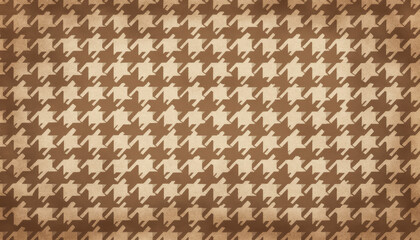 Houndstooth pattern, classic, brown and beige, textile design