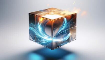 Wall Mural - abstract blue background with cubes
