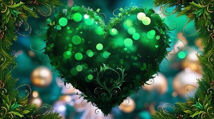 Wall Mural - background with heart ai generative