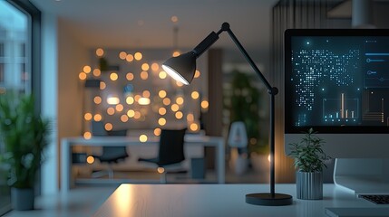 Leinwandbilder - The image reflects the evolution of business through digital transformation, integrating IoT, big data, and modern management techniques.
