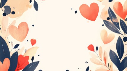 Naklejka na meble Colorful heart and floral design with pastel tones suitable for romantic occasions and celebrations