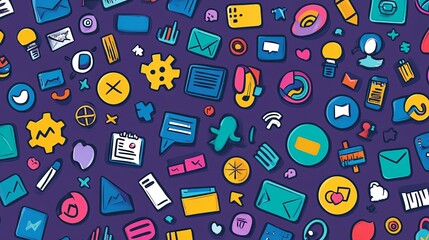 Vibrant web development icons