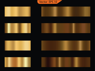 Wall Mural - Set of golden banners. Set of foil texture background. Golden foil texture background set. Blank Elegant Golden Buttons. Set of glass gold buttons and sliders.  High resolution.