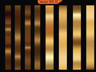 Wall Mural - Set of gold banners. Set of foil texture background. Golden foil texture background set. Realistic gradient mesh. High resolution.