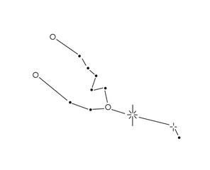 Wall Mural - vector isolated taurus stars constellation zodiac stars map tattoo colorless black and white contour