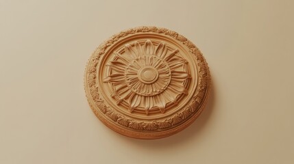Poster - Ornate Wooden Ceiling Medallion Decorative Design Element